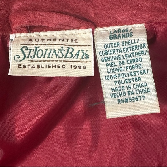 Vintage 90s St. John's Bay Women's Suede Leather Blazer Jacket Rust Size Large - Picture 9 of 10